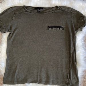 Forever 21 Army Green Crop Top